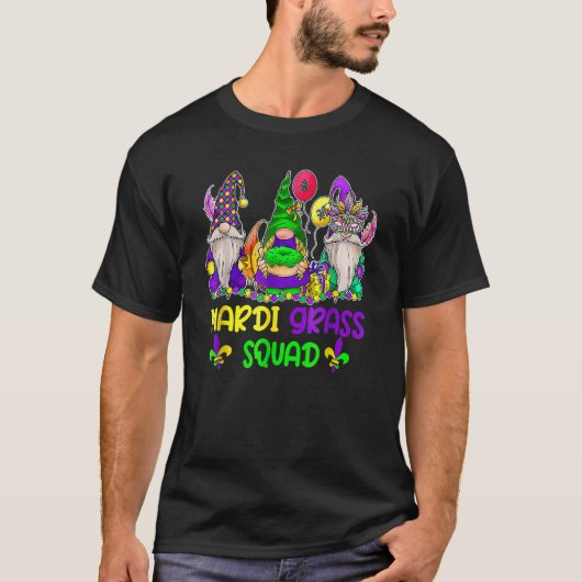 マルディグラススクワッド3格言ジェスターパーティーメンズウォム Tシャツ (正面)