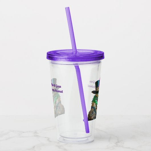 マルディグラススチームパンクパーティーアニマルアリゲーター アクリルタンブラー (左)