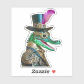 マルディグラススチームパンクパーティーアニマルアリゲーター シール (シート)