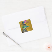 マルディグラススチームパンクパーティーアニマルアリゲーター スクエアシール (封筒)