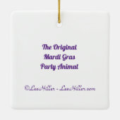 マルディグラススチームパンクパーティーアニマルアリゲーター セラミックオーナメント (裏面)