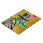 マルディグラススチームパンクパーティーアニマルアリゲーター ノートブック (左側)