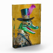 マルディグラススチームパンクパーティーアニマルアリゲーター フォトブロック (左)