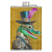 マルディグラススチームパンクパーティーアニマルアリゲーター フラスク (裏面)