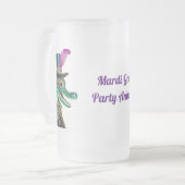 マルディグラススチームパンクパーティーアニマルアリゲーター フロストグラスビールジョッキ (正面左)