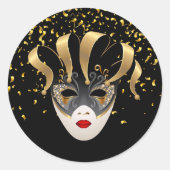 マルディグラスステッカー ラウンドシール (正面)