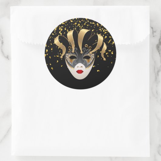 マルディグラスステッカー ラウンドシール (バッグ)