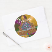 マルディグラスステッカー ラウンドシール (封筒)