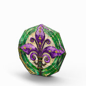 マルディグラスステンドグラス（紋章の）フラ・ダ・リ フォトブロック (右)