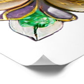 マルディグラスステンドグラス（紋章の）フラ・ダ・リ ポスター (角)