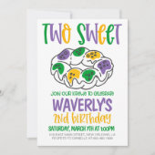 マルディグラスセカンド誕生日招待状 招待状 (正面)