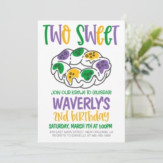 マルディグラスセカンド誕生日招待状 招待状 (スタンド正面)