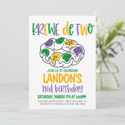 マルディグラスセカンド誕生日招待状 招待状 (スタンド正面)