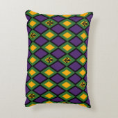 マルディグラスダイヤモンドパターン(紋章の)フラ・ダ・リ アクセントクッション (裏面(縦))