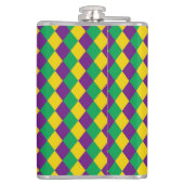 マルディグラスダイヤモンド：鮮やかフェスティバルパターン フラスク (裏面)
