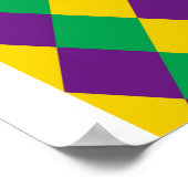 マルディグラスダイヤモンド:鮮やかフェスティバルパターン ポスター (角)