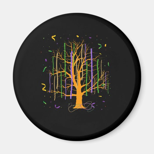 マルディグラスツリービーズニューオーリンズ2022水彩 マグネット (正面)