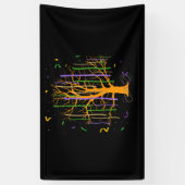 マルディグラスツリービーズニューオーリンズ2022水彩 横断幕 (縦)