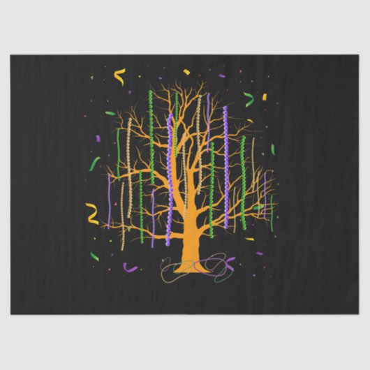 マルディグラスツリービーズニューオーリンズ2022水彩 薄葉紙 (正面)