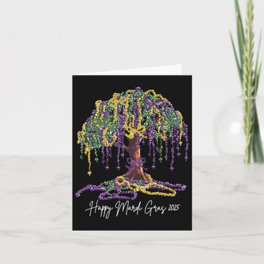 マルディグラスツリービーズニューオーリンズ2025水彩 カード (正面)