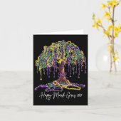 マルディグラスツリービーズニューオーリンズ2025水彩 カード (黄色い花)