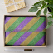 マルディグラスディアゴナルカラーストライプグリッターきらきら光る 薄葉紙 (ギフト)