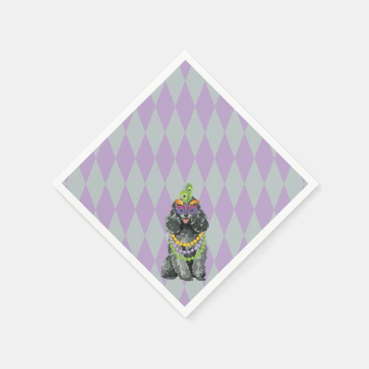 マルディグラストイプードル スタンダードカクテルナプキン (角)