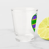 マルディグラストライプのスハート ショットグラス (左)