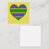 マルディグラストライプのスハート ノートカード (正面/裏面)