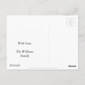 マルディグラストライプスのパターンパープルグリーンイエロー ポストカード (裏面)