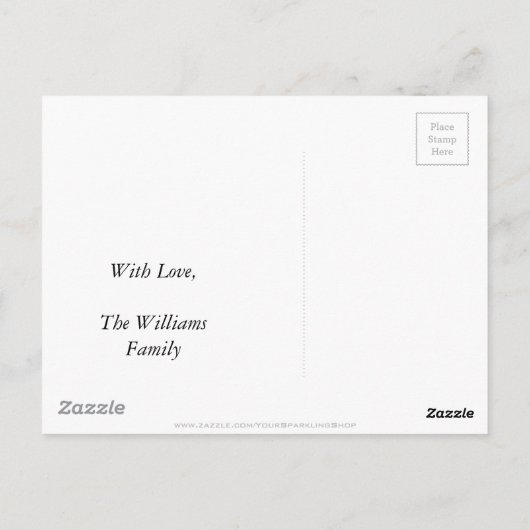 マルディグラストライプスのパターンパープルグリーンイエロー ポストカード (裏面)