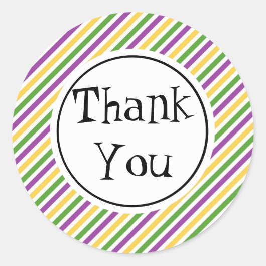 マルディグラストライプス誕生日 ラウンドシール (正面)