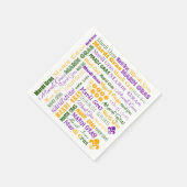 マルディグラストリカラー数々のフォントナプキンス スタンダードカクテルナプキン (角)