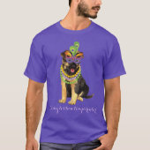 マルディグラスドイツシェパード Tシャツ (正面)