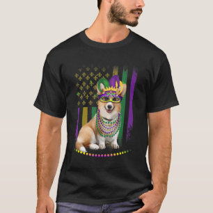 マルディグラスドッグカーニバルコルギドッグジェスターペットパピー Tシャツ