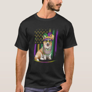マルディグラスドッグカーニバルコルギドッグジェスターペットパピー Tシャツ