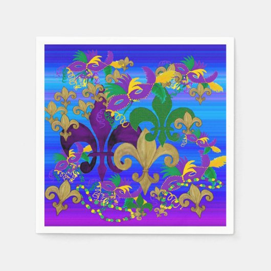 マルディグラスナプキンス スタンダードカクテルナプキン (正面)