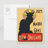 マルディグラスニューオーリンズチャットノワール編集文字ポスター ポストカード (正面/裏面)
