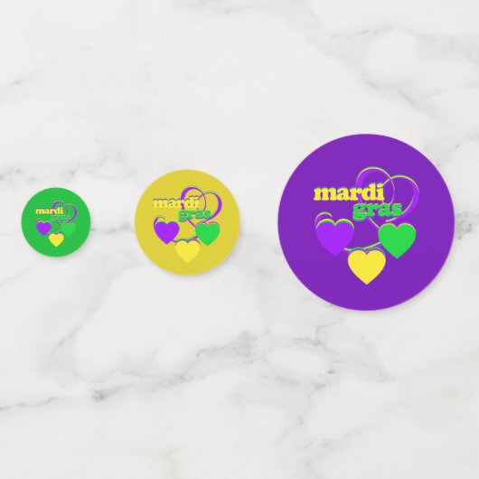 マルディグラスニューオーリンズパープルイエローカスタム金ゴールド コンフェッティ (正面)