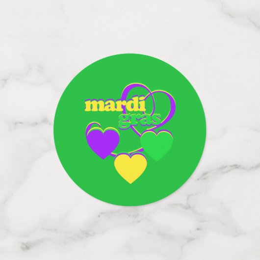 マルディグラスニューオーリンズパープルイエローカスタム金ゴールド コンフェッティ (スモール正面)