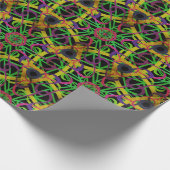 マルディグラスニューオーリンズフェスティバル金ゴールドリングや輪 ラッピングペーパー (角)