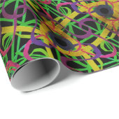 マルディグラスニューオーリンズフェスティバル金ゴールドリングや輪 ラッピングペーパー (ロールコーナー)