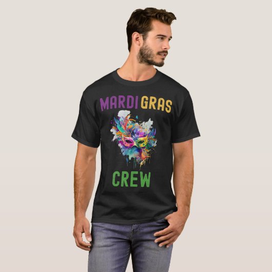 マルディグラスニューオーリンズマスクおもしろい引用文ファミリー Tシャツ (正面フル)