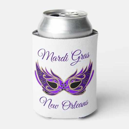 マルディグラスニューオーリンズマスク 缶クーラー (缶正面)