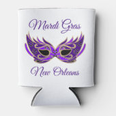 マルディグラスニューオーリンズマスク 缶クーラー (正面)