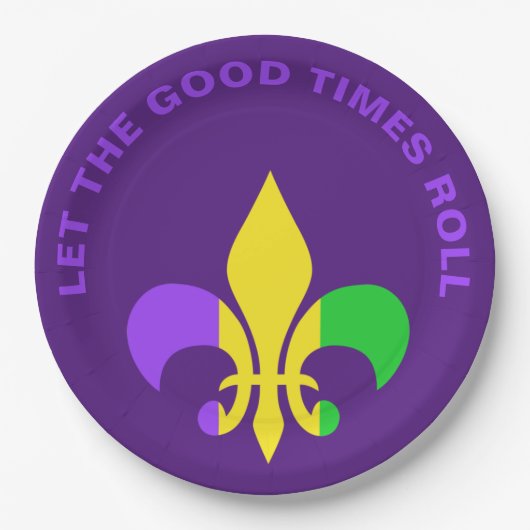 マルディグラスニューオーリンズルイジアナフルーアデリス ペーパープレート (正面)