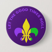 マルディグラスニューオーリンズルイジアナフルーアデリス 缶バッジ (正面)