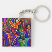 マルディグラスニューオーリンズ抽象芸術アート キーホルダー (裏面)
