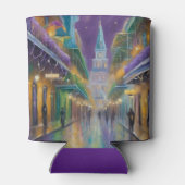 マルディグラスニューオーリンズ追加の名前マンマスクブルーアイズ 缶クーラー (裏面)