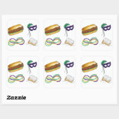 マルディグラスノーラニューオーリンズマスクビーズビーグネッツ スクエアシール (シート)